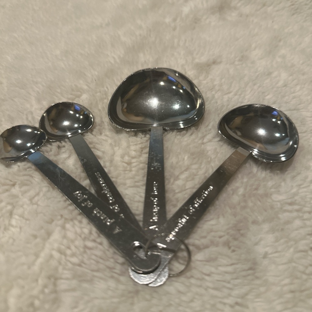 Heart Shaped Measuring Spoons Cooking Set Of 4 Stainless Steel Valentines Day